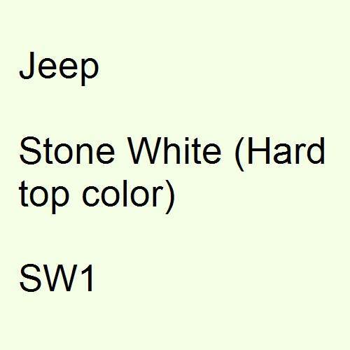Jeep, Stone White (Hard top color), SW1.